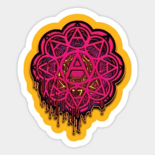 Anarcho Flower Hot Pink Graffiti Sticker